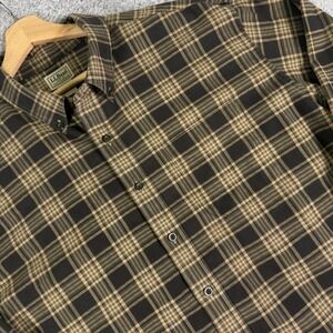 LL Bean Flannel Shirt Mens 2XL Plaid Heavyweight Cotton Workwear